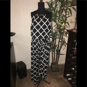 Blak and white Tahiti Jumpsuit